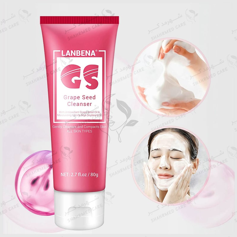 فوم شستشوی 80 میلی لیتر هسته انگور لانبنا Lanbena Grape Seed Cleanser 80ml