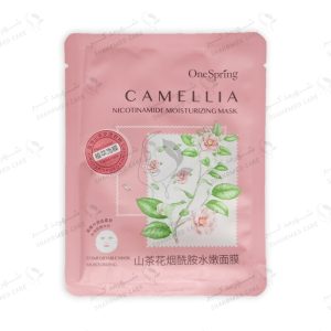 ماسک صورت ورقه‌ای عصاره گل کاملیا وان اسپرینگ One Spring Camellia Nicotinamid Moisturizing Mask